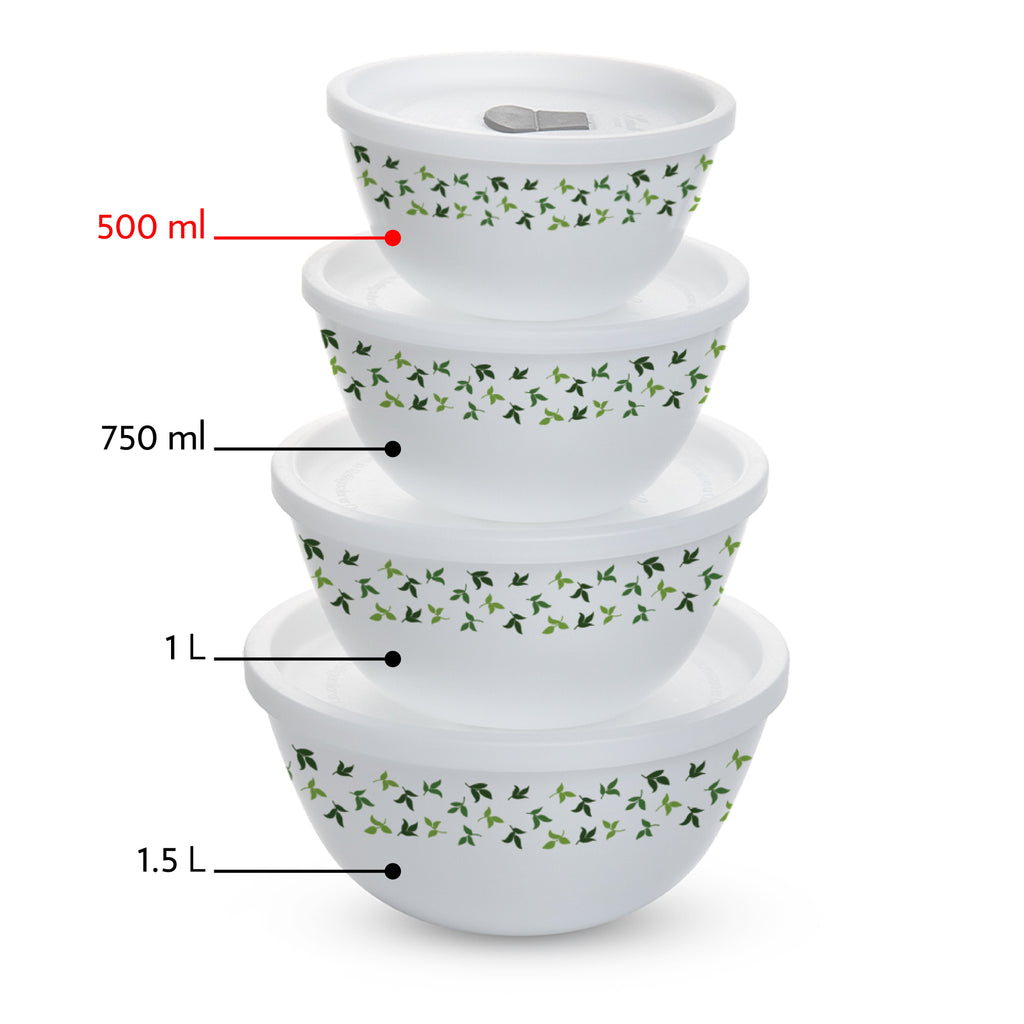 Larah by Borosil Sage 4 pc Mixing Bowl, 500 ml x 2