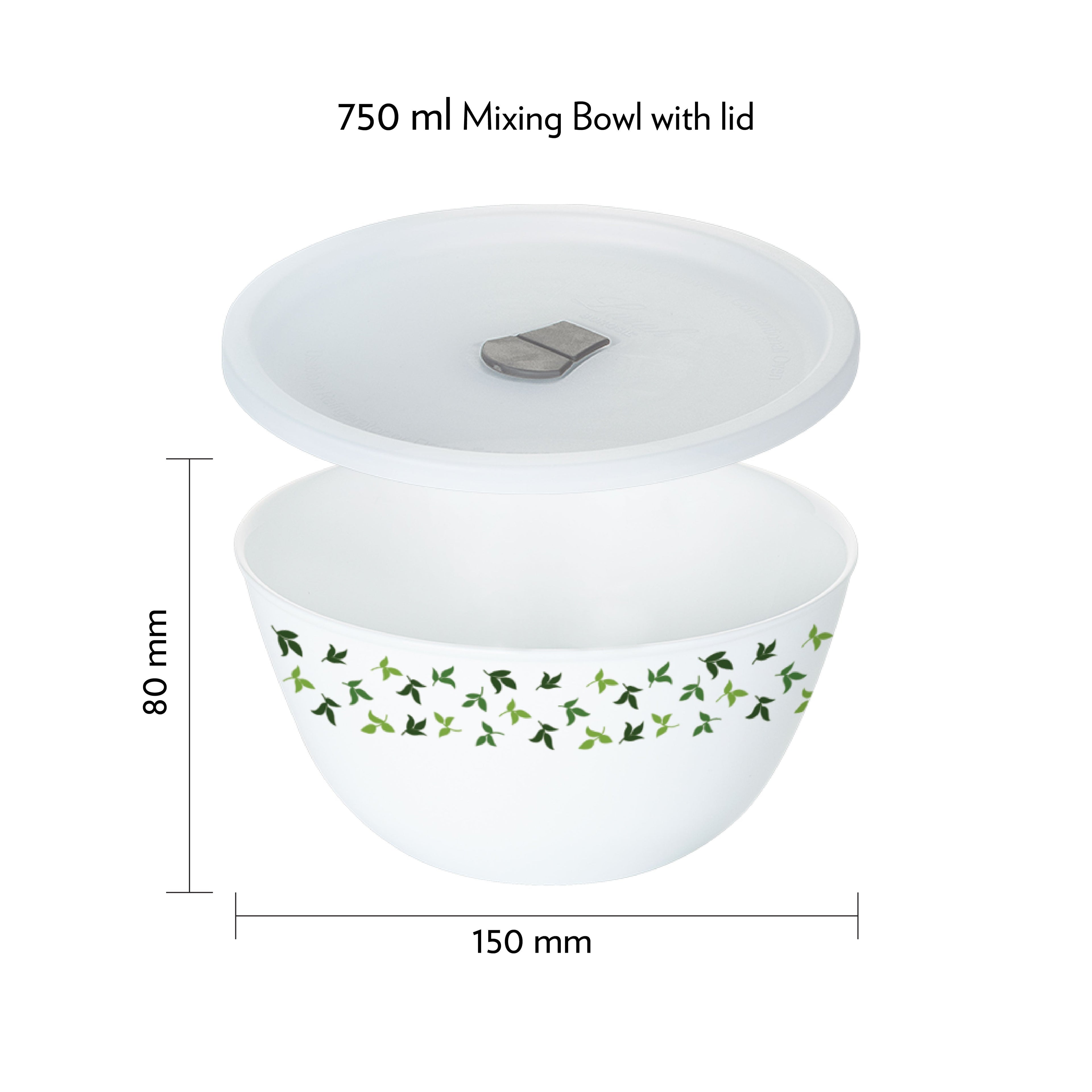 Larah by Borosil Sage 4 pc Mixing Bowl, 750 ml x 2