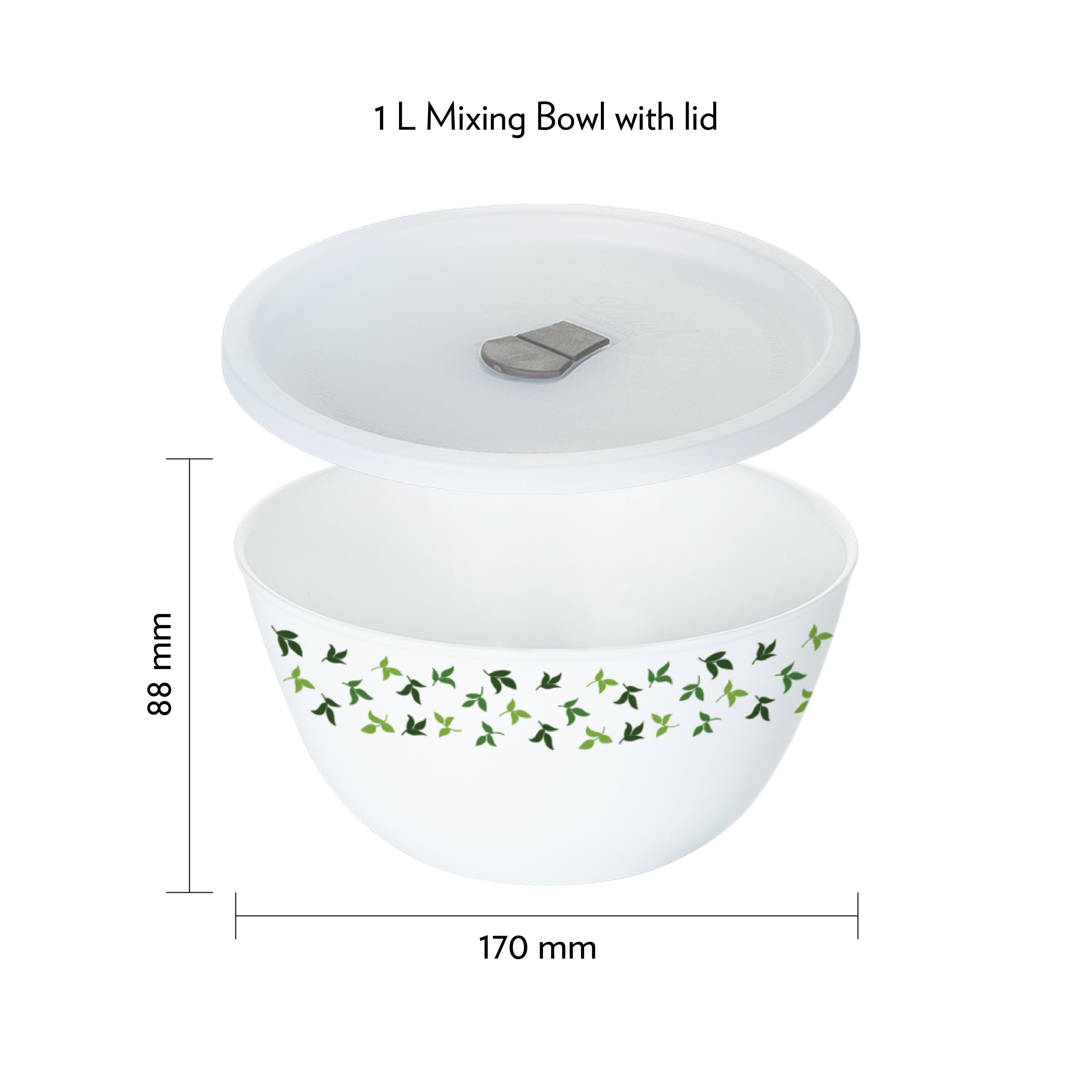 Larah by Borosil Sage 4 pc Mixing Bowl, 1 L x 2