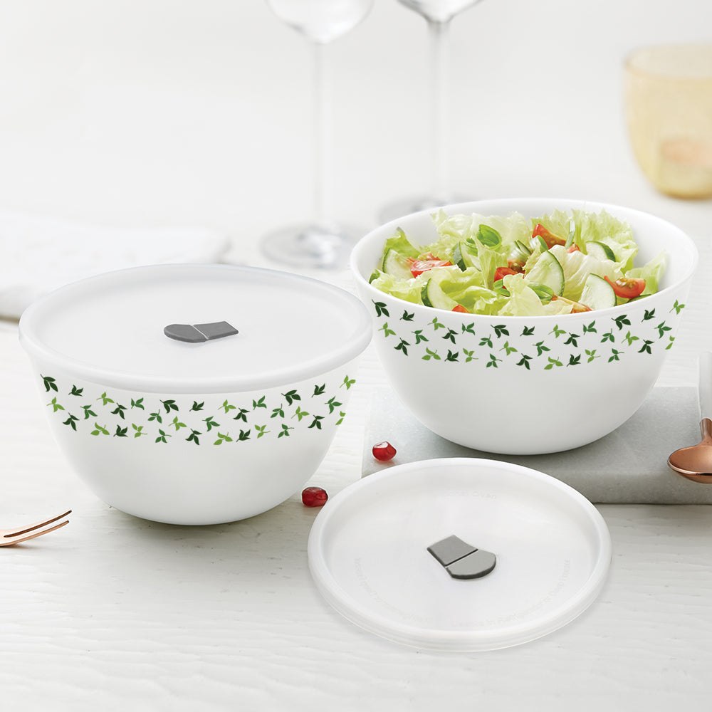 Larah by Borosil Sage 4 pc Mixing Bowl, 750 ml + 500 ml