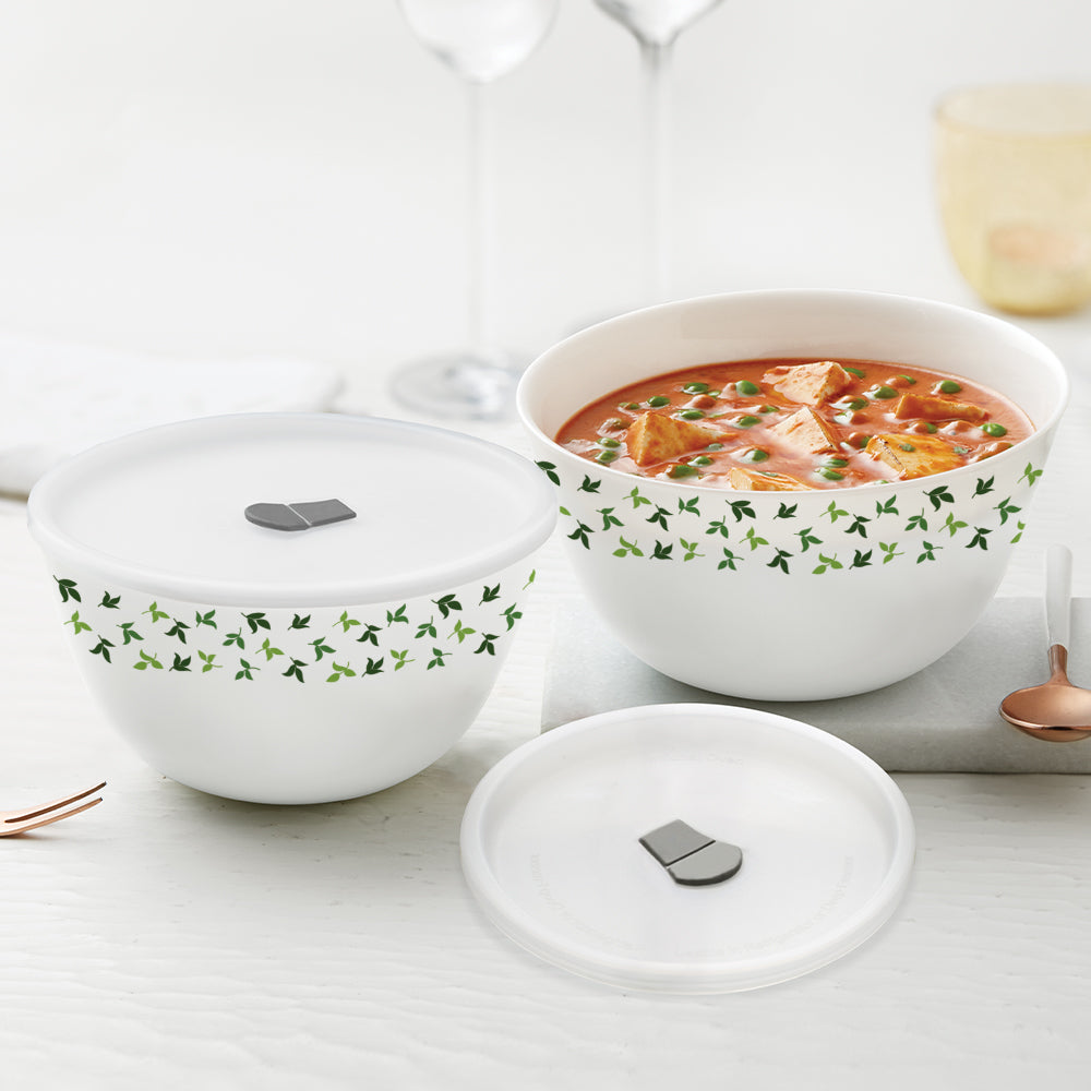 Larah by Borosil Sage 4 pc Mixing Bowl, 1 L + 750 ml