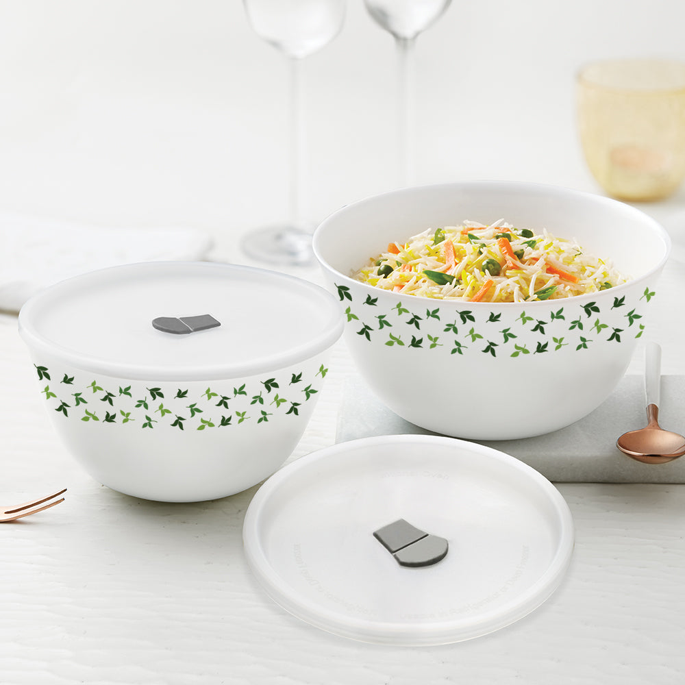 Larah by Borosil Sage 4 pc Mixing Bowl, 1 .5 L + 750 ml