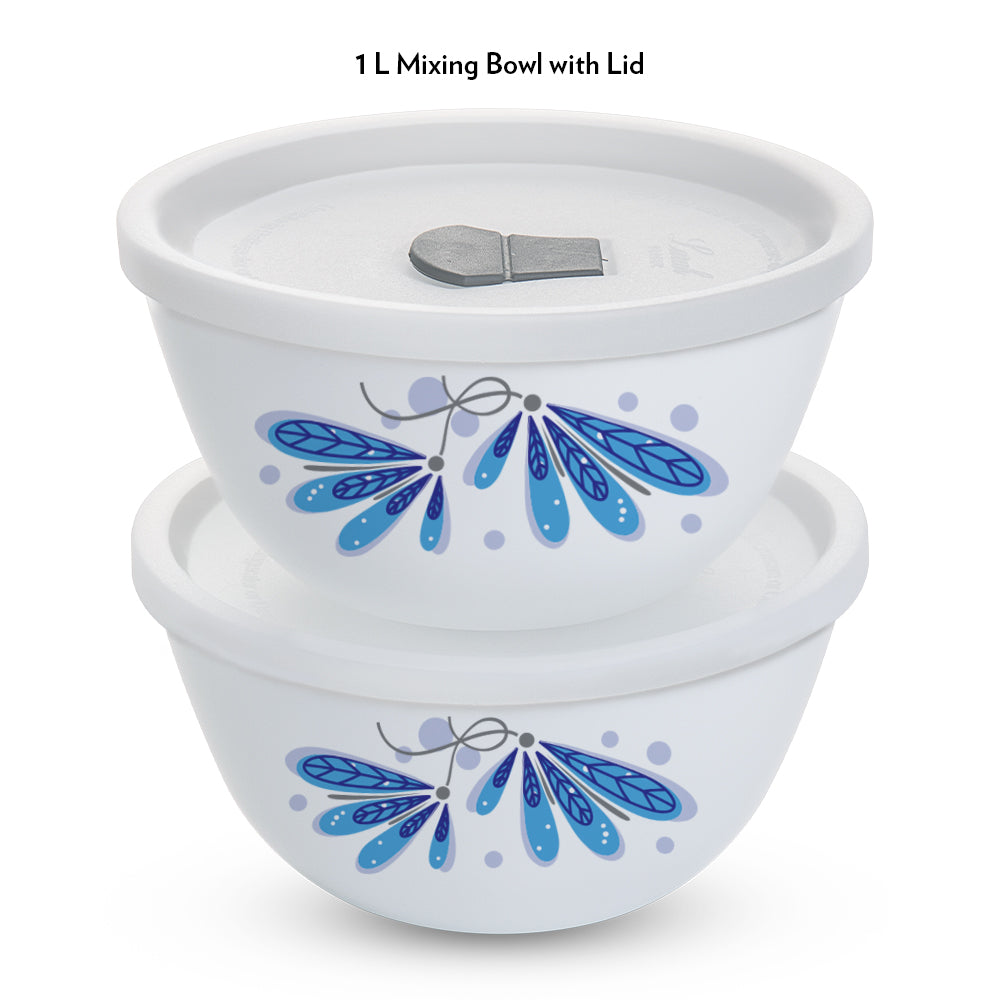 Larah by Borosil Twilight 4 pc Mixing Bowl, 1 L x 2