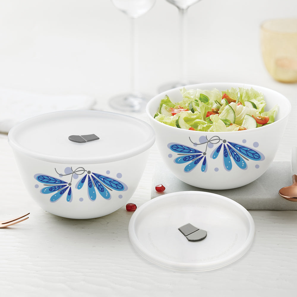 Larah by Borosil Twilight 4 pc Mixing Bowl, 750 ml + 500 ml