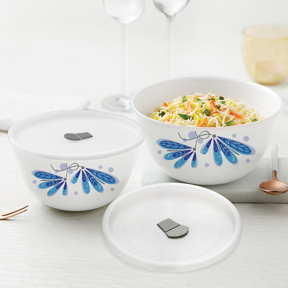 Larah by Borosil Twilight 4 pc Mixing Bowl, 1 .5 L + 750 ml