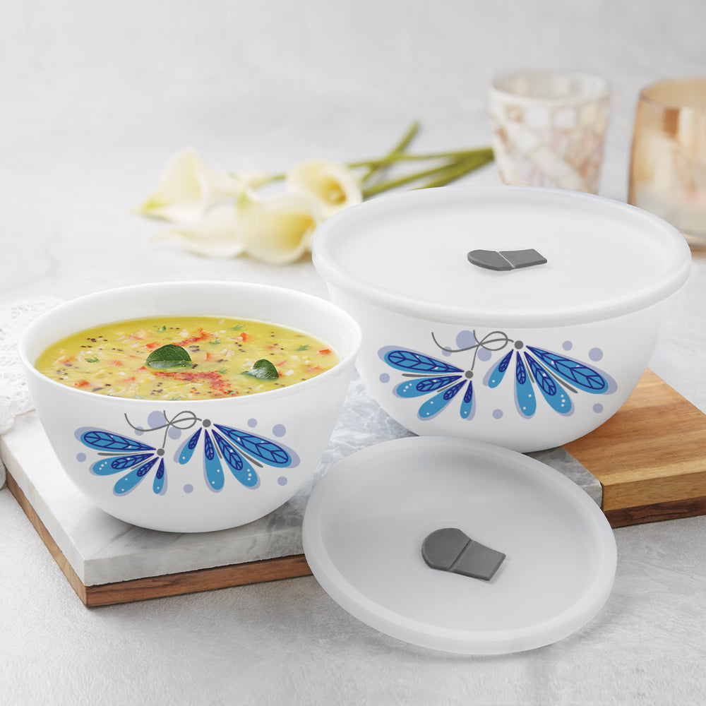 Larah by Borosil Twilight 4 pc Mixing Bowl, 1 L + 1.5 L