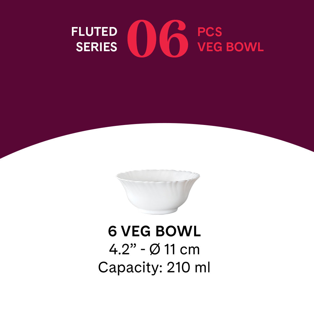 Larah by Borosil Spiral 6 pc Veg Bowl