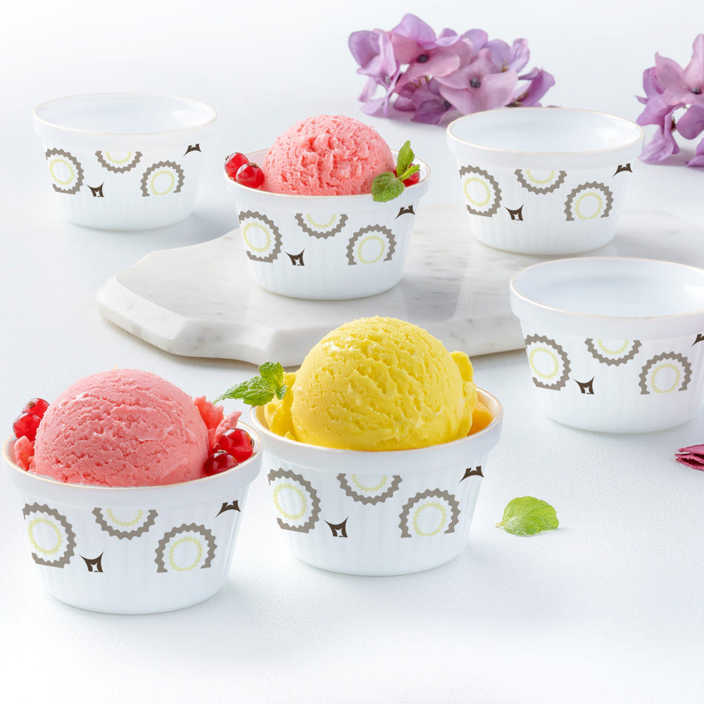 Larah by Borosil Cassata Ice Cream Bowl Set, 6 pc