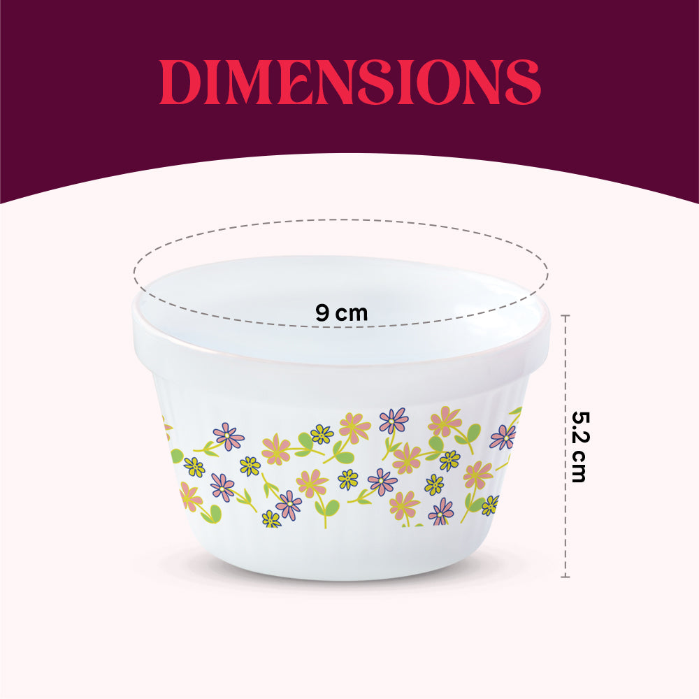 Larah by Borosil Delight Ice Cream Bowl Set, 6 pc