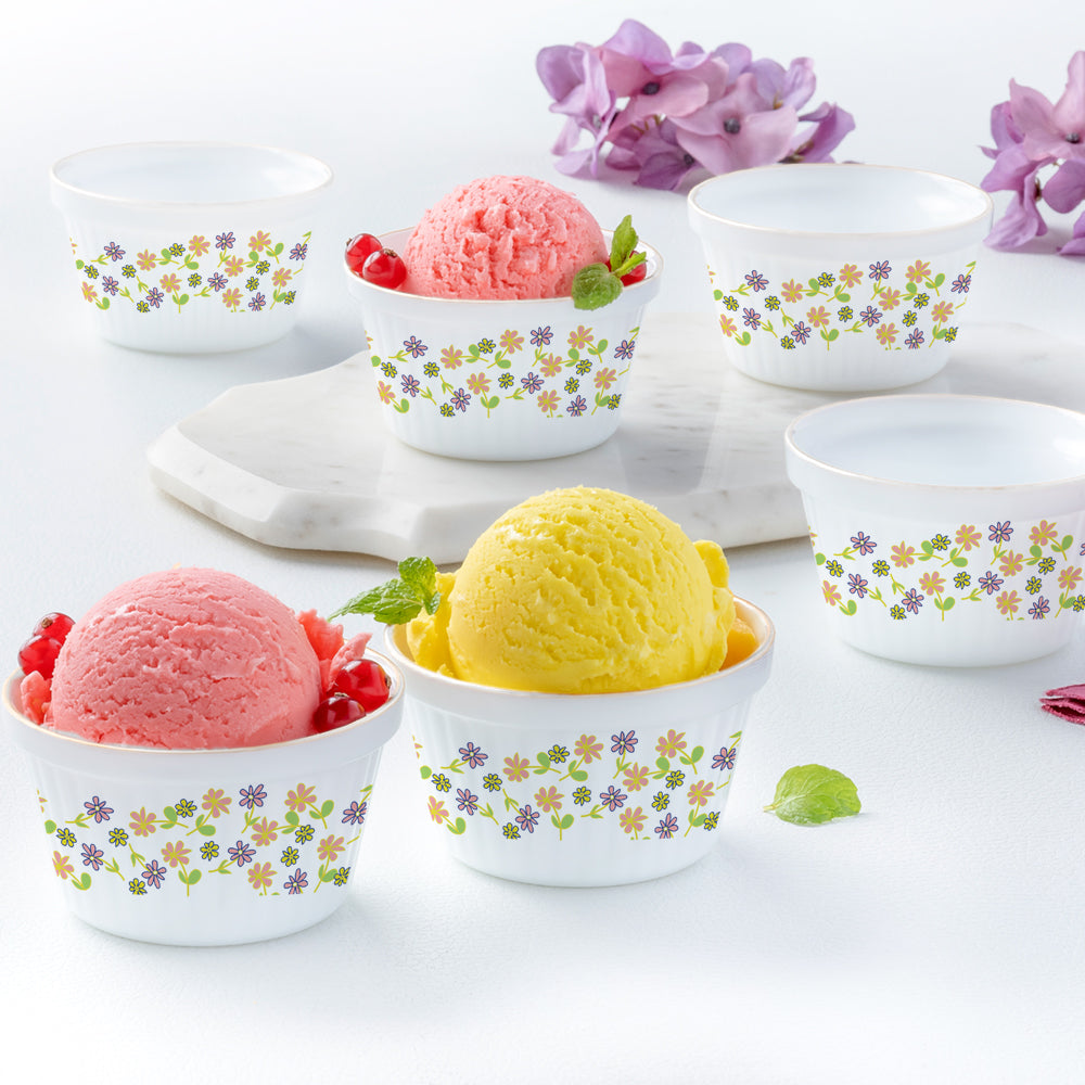 Larah by Borosil Delight Ice Cream Bowl Set, 6 pc