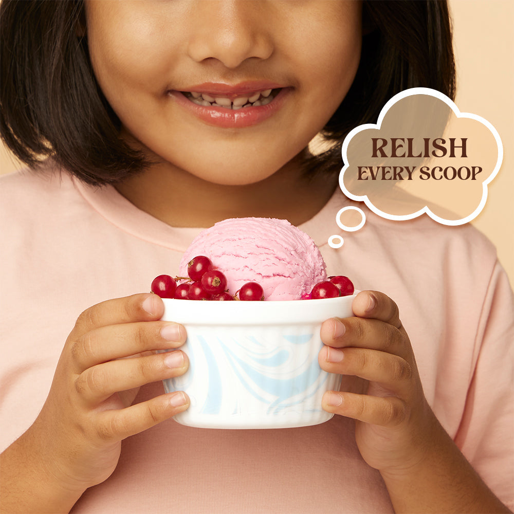 Larah by Borosil Frosty Blue Ice Cream Bowl Set, 6 pc