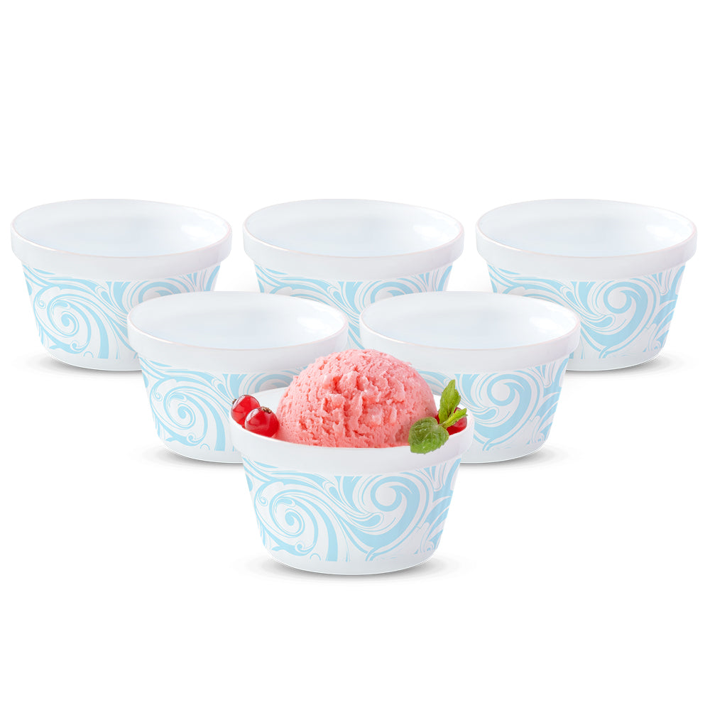 Larah by Borosil Frosty Blue Ice Cream Bowl Set, 6 pc