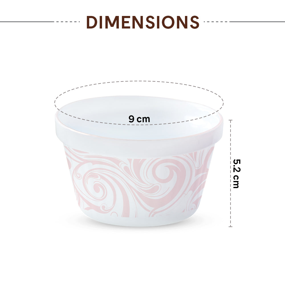 Larah by Borosil Frosty Red Ice Cream Bowl Set, 6 pc