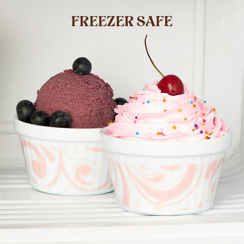 Larah by Borosil Frosty Red Ice Cream Bowl Set, 6 pc