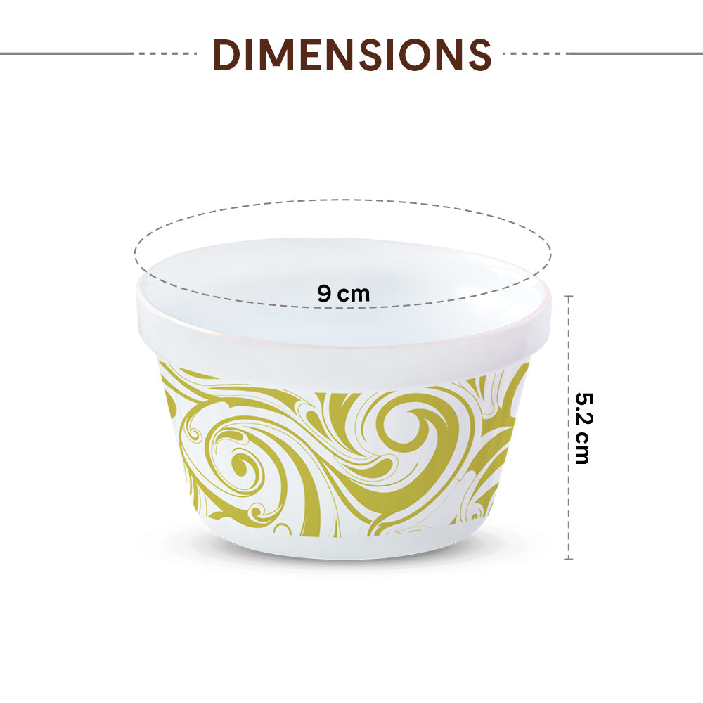 Larah by Borosil Frosty Green Ice Cream Bowl Set, 6 pc