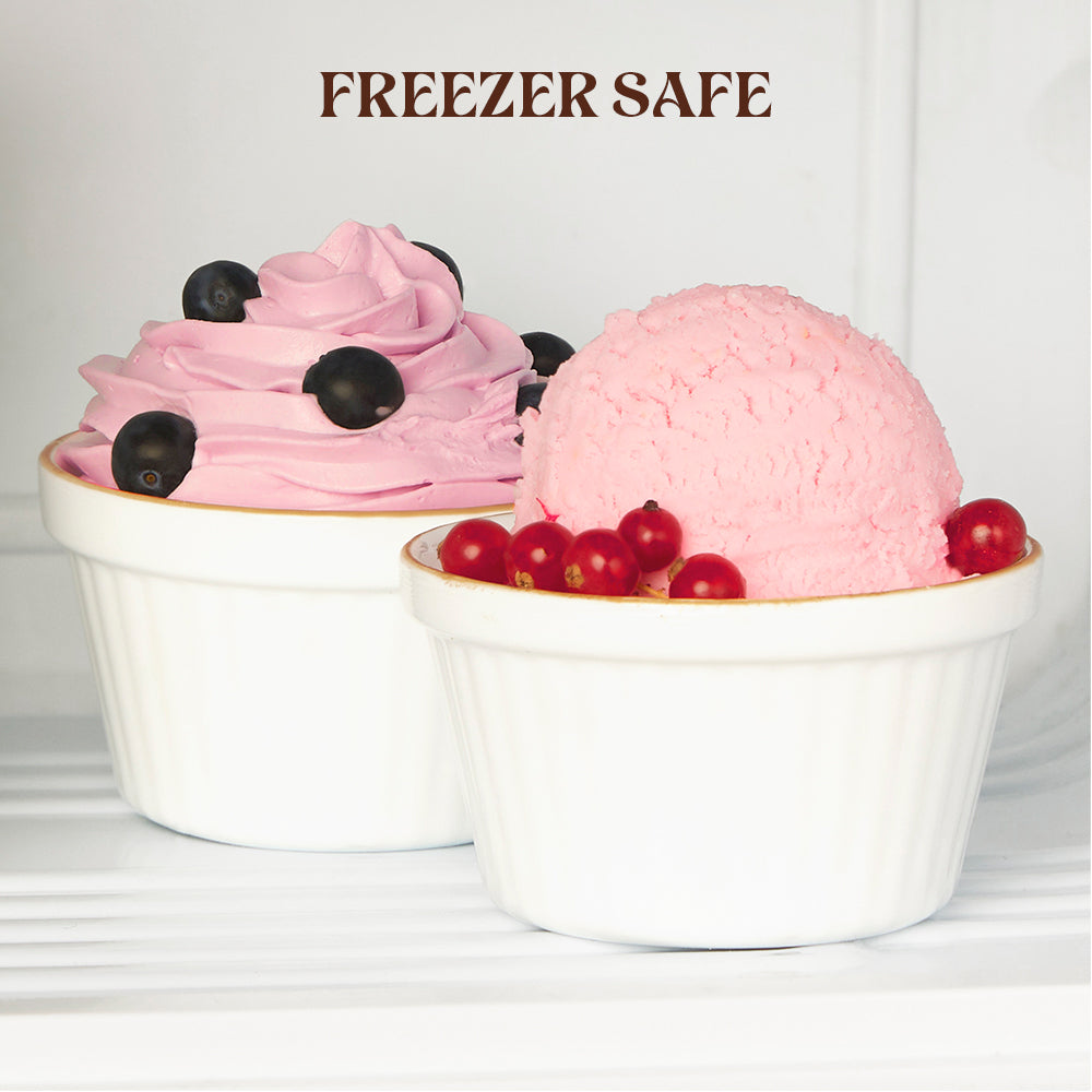 Larah by Borosil Goldline Ice Cream Bowl Set, 6 pc