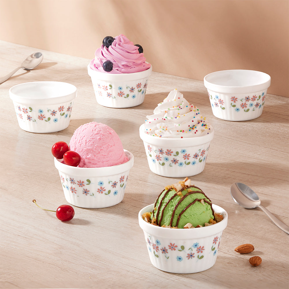 Larah by Borosil Jubilee Ice Cream Bowl Set 6 pc Set