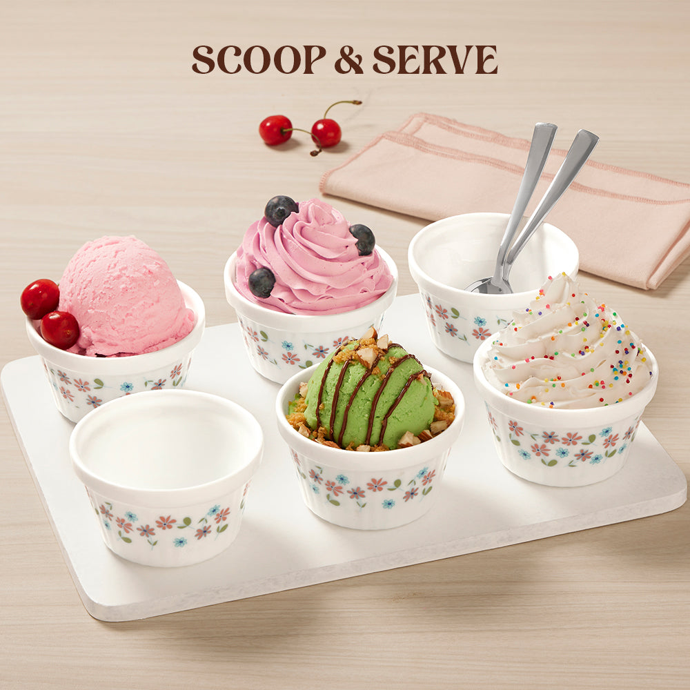 Larah by Borosil Jubilee Ice Cream Bowl Set, 6 pc