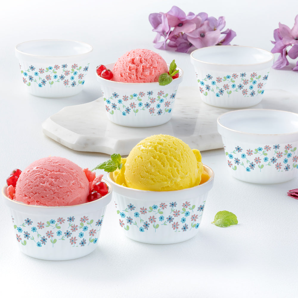 Larah by Borosil Jubilee Ice Cream Bowl Set, 6 pc