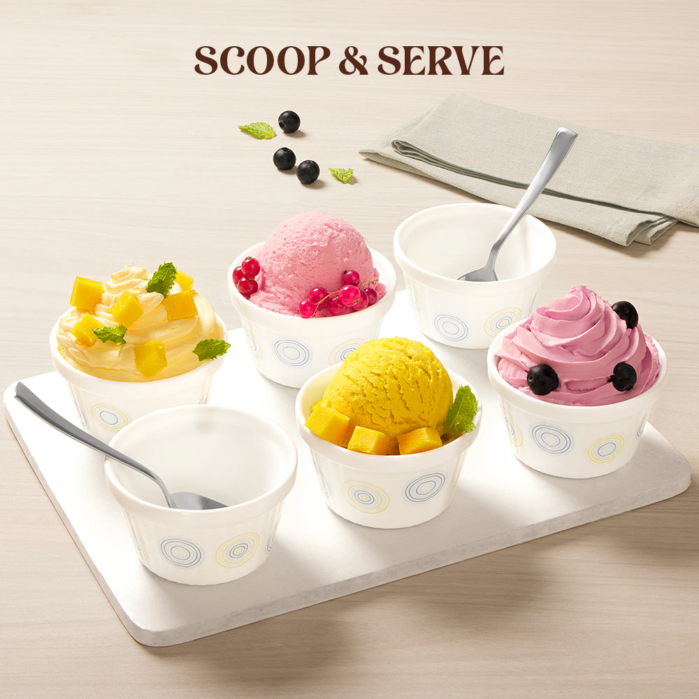 Larah by Borosil Sorbet Ice Cream Bowl Set, 6 pc