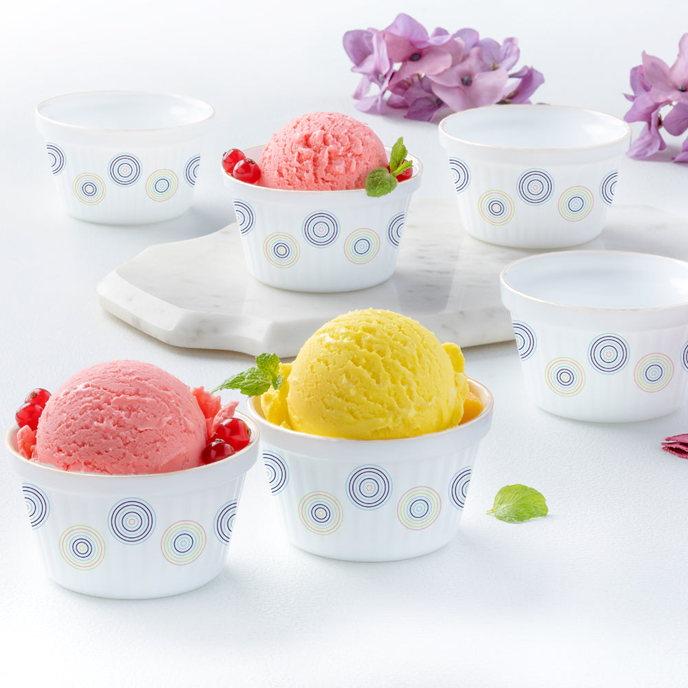Larah by Borosil Sorbet Ice Cream Bowl Set, 6 pc