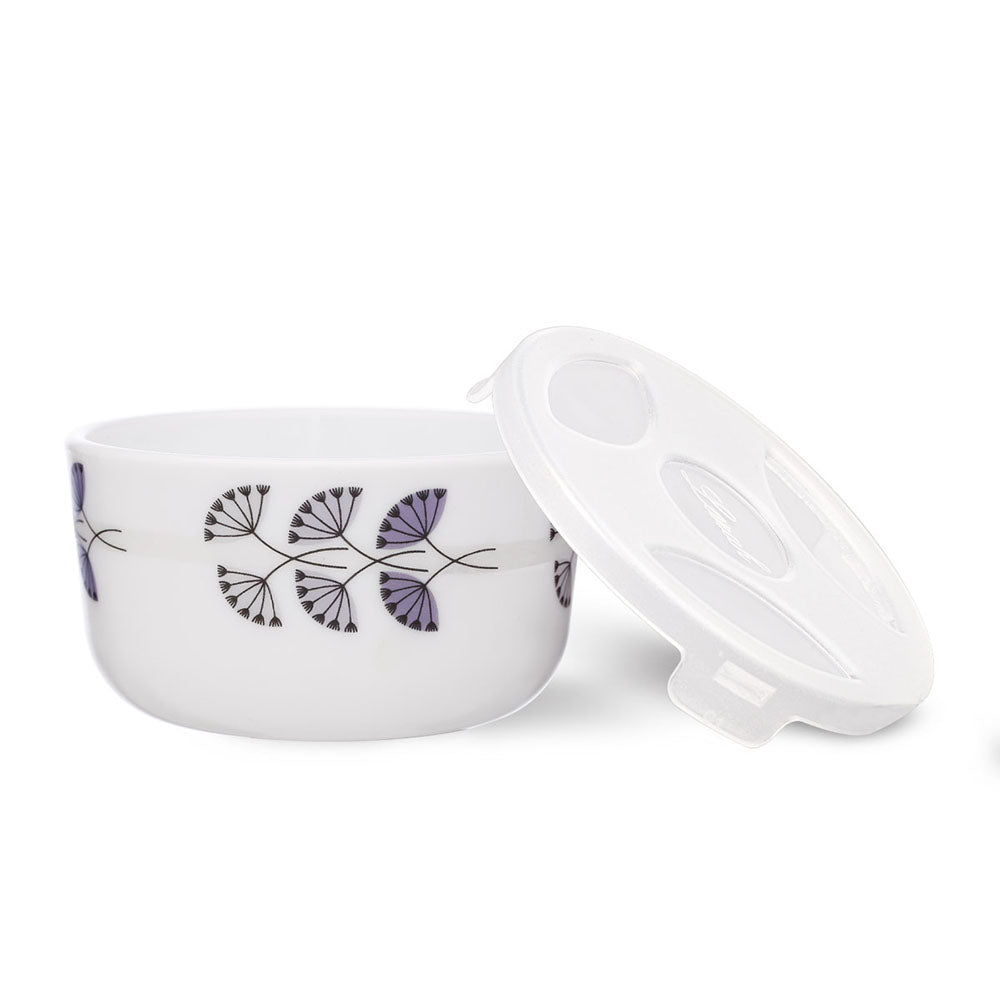 Larah by Borosil Floret Katori w Lid, 12 pc