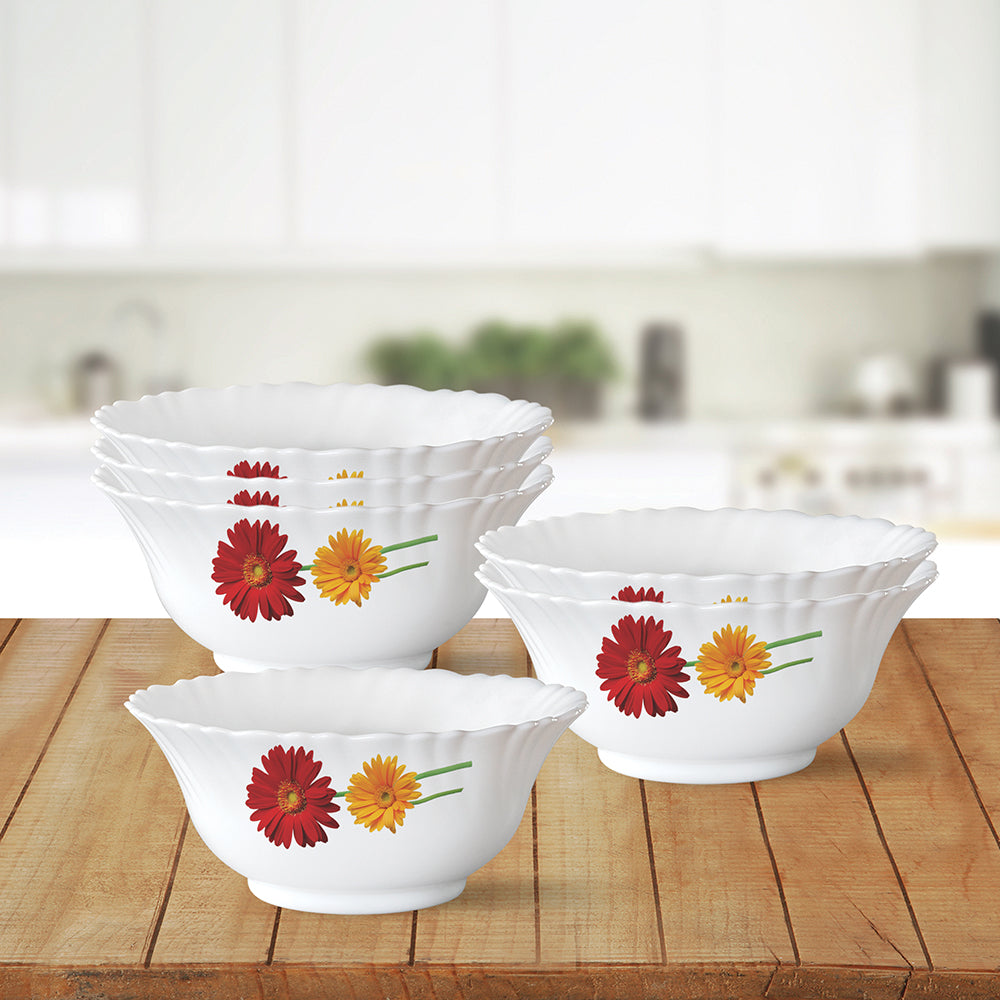 My Borosil Opalware Bowls & Katoris 6 pc Set Zinnia Veg Bowl Set