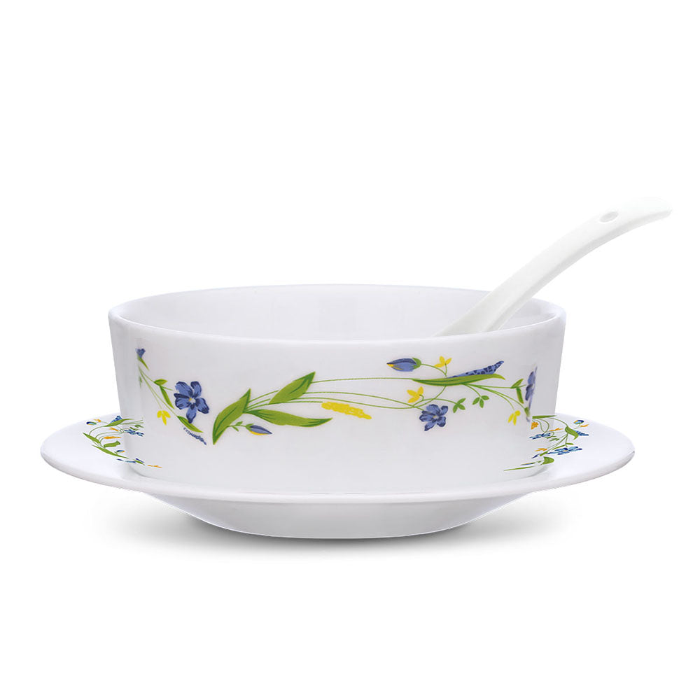 Larah by Borosil Cripper Soup Bowl w Saucer Set