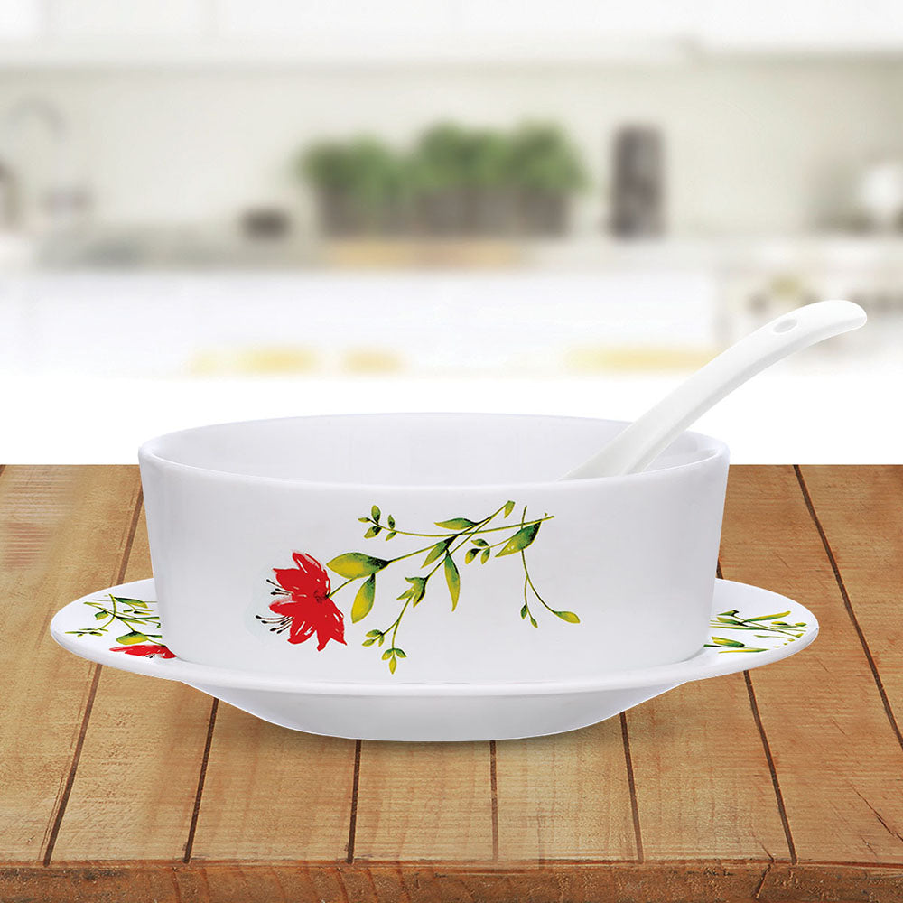 My Borosil Opalware Bowls & Katoris Serves 6 Oriental Soup Bowl w Saucer Set