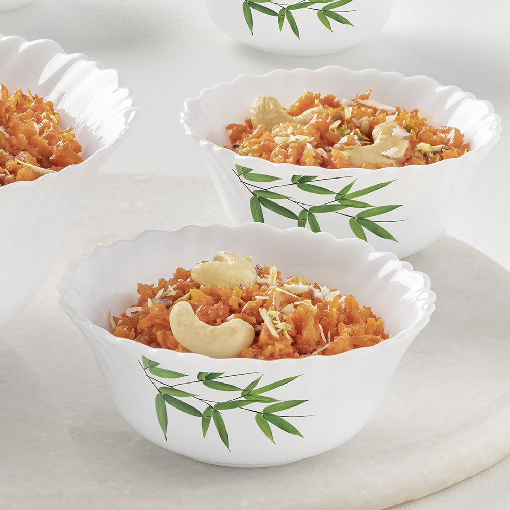 Larah by Borosil Bamboo Leaves Pudding Set, 5 pc
