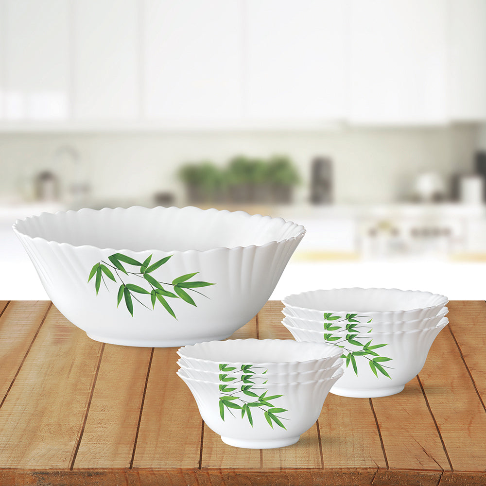 Larah by Borosil Bamboo Leaves Pudding Set, 5 pc (Mini)