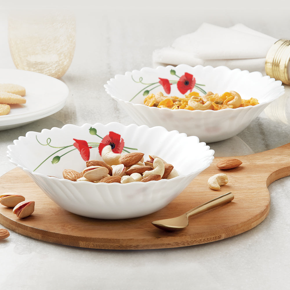 Red Carnation Multipurpose Bowl, 4 pc Set