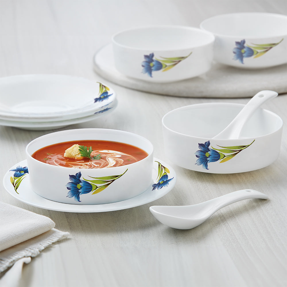 My Borosil Opalware Bowls & Katoris Serves 6 Larah by Borosil Nina Soup Bowl w Saucer Set