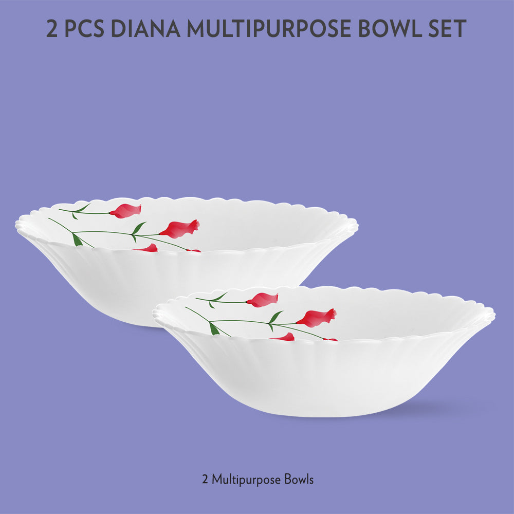 Larah by Borosil Diana Multipurpose Bowl, 2 pc Set