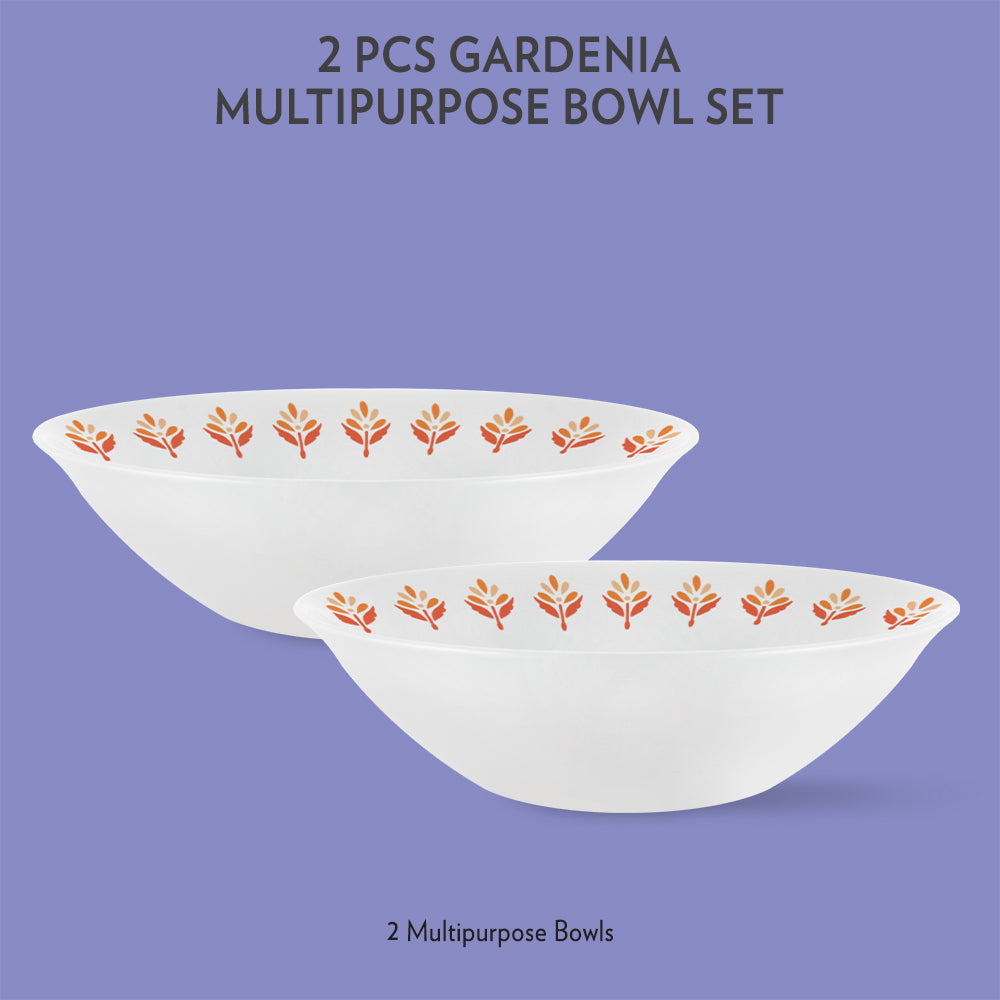 Larah by Borosil Gardenia Multipurpose Bowl, 2 pc Set
