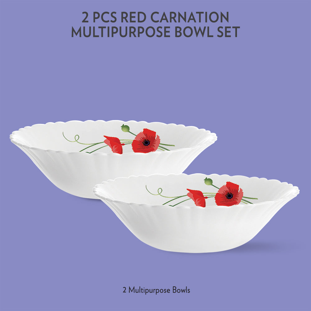 Red Carnation Multipurpose Bowl, 4 pc Set