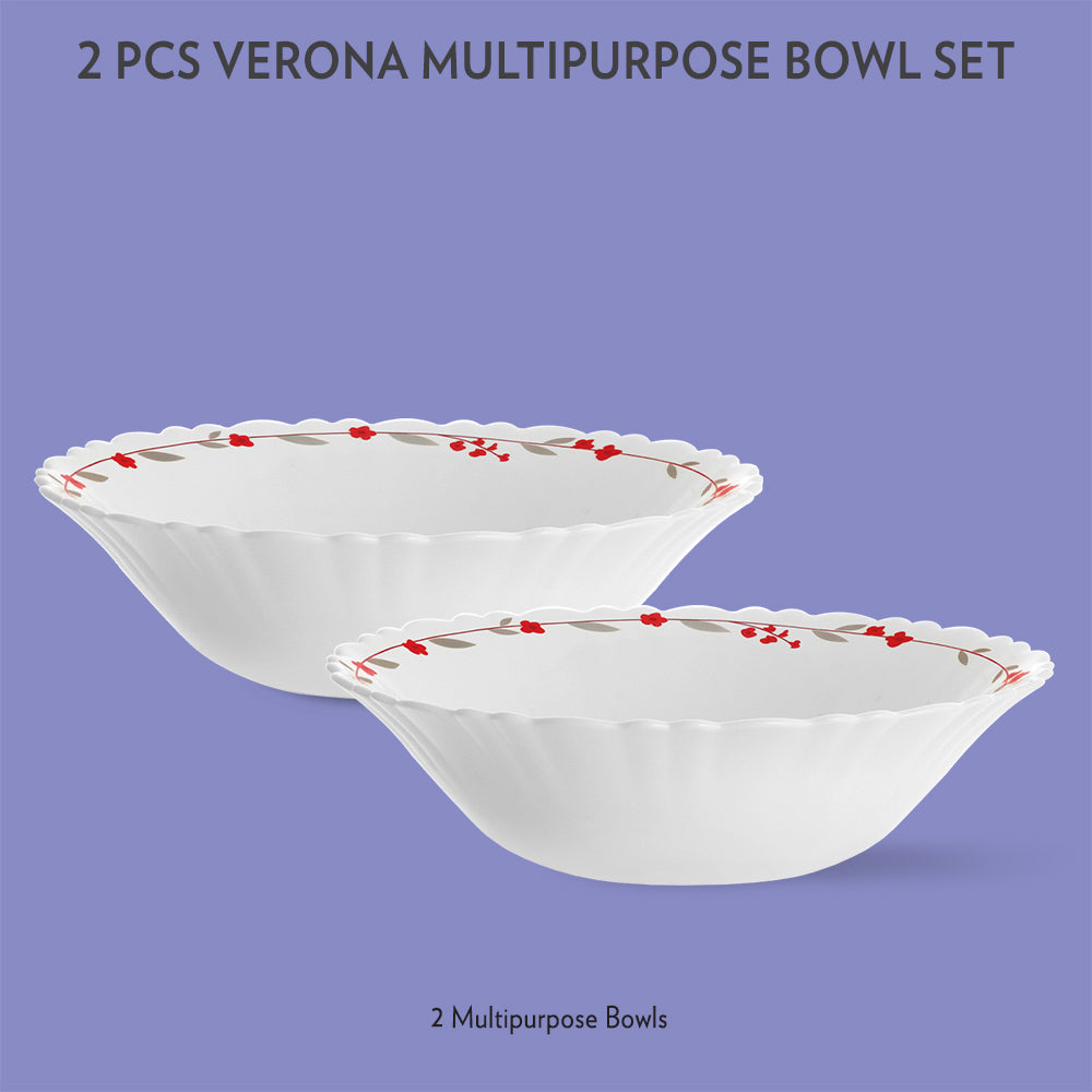Larah by Borosil Verona Multipurpose Bowl, 2 pc Set