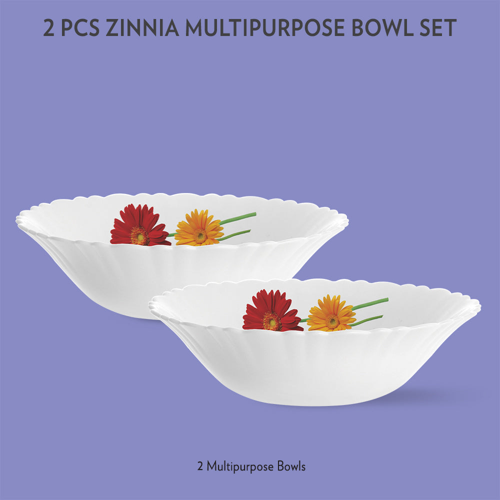 Larah by Borosil Zinnia Multipurpose Bowl, 2 pc Set